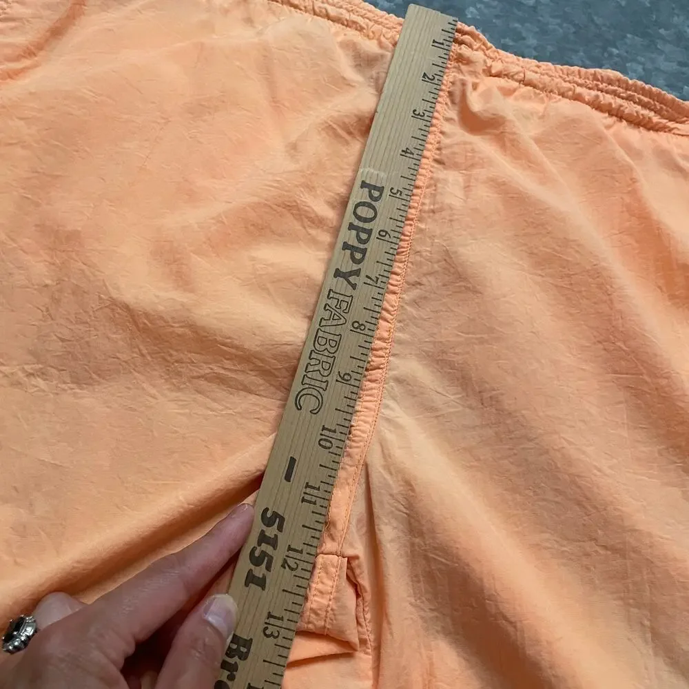 Vintage Surf Gear Neon Orange Nylon Shorts Mens Medium 32 / 34 Retro Surfing 90s